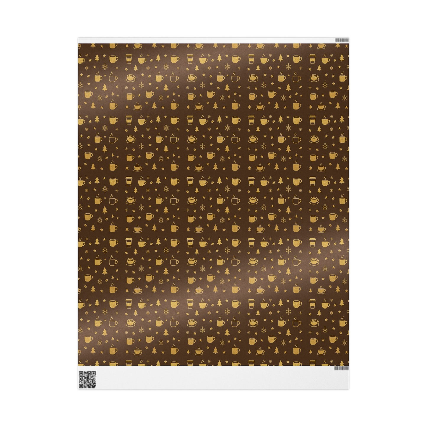 Coffee Lover Gold Mocha Wrapping Paper