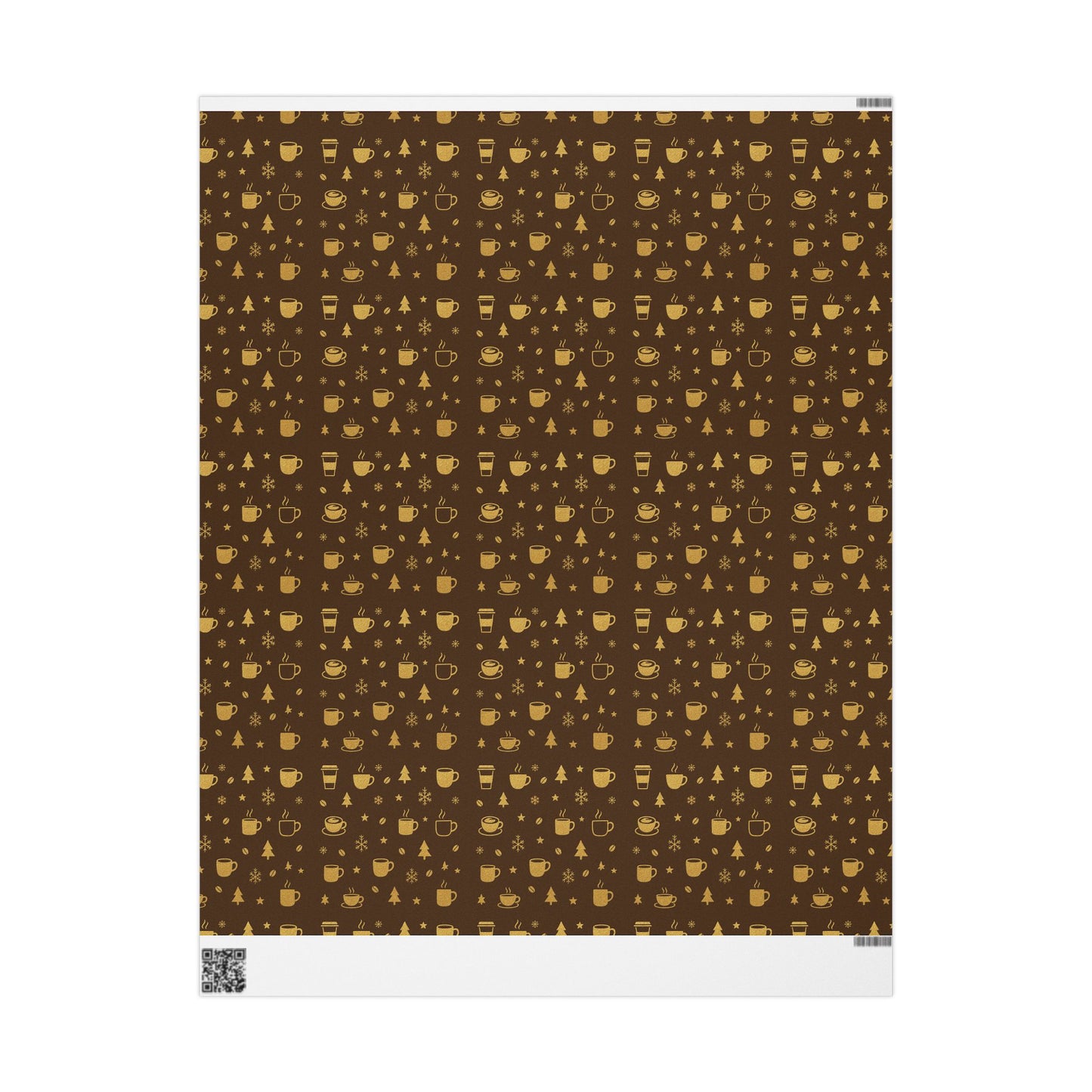 Coffee Lover Gold Mocha Wrapping Paper