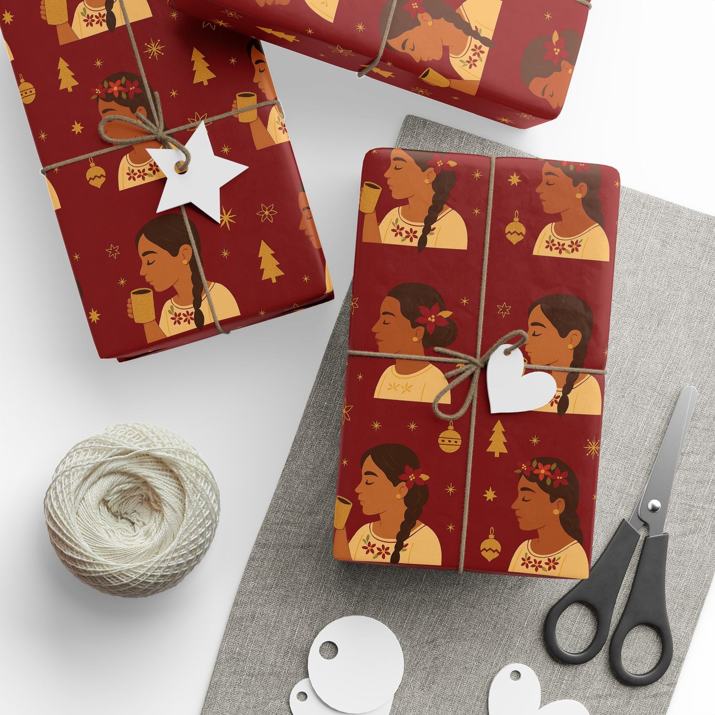 Wrapping Papers - Hispanic-Inspired Coffee Girls Boutique Holiday Design