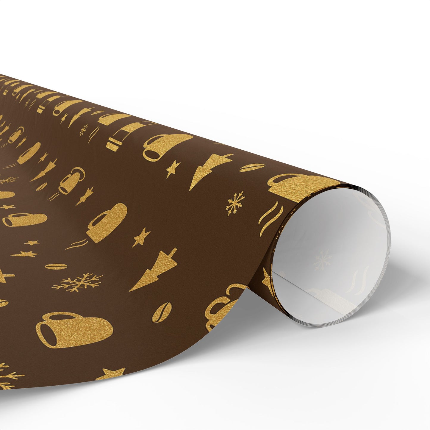 Coffee Lover Gold Mocha Wrapping Paper