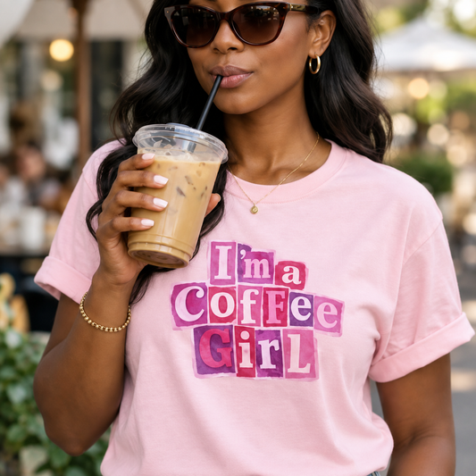 I'm a Coffee Girl – Pink Graphic Tee