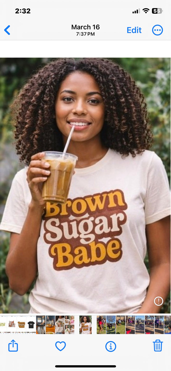 Brown Sugar Babe graphic tee lifestyle photo