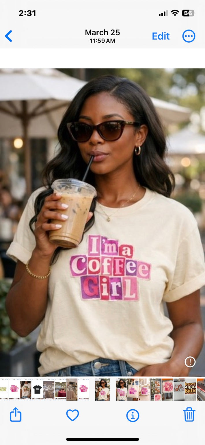 I'm a Coffee Girl graphic tee lifestyle photo