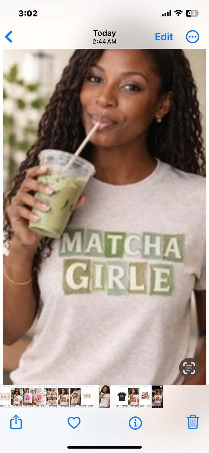 Matcha Girlie graphic tee lifestyle photo