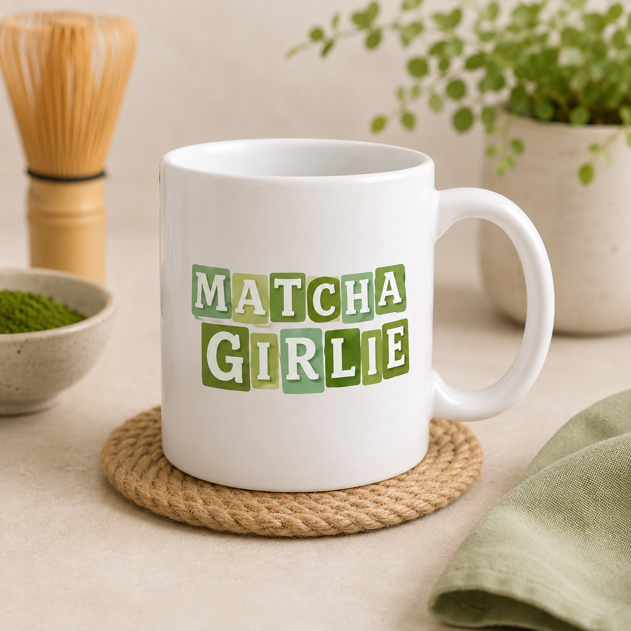 Matcha Girlie mug lifestyle mockup